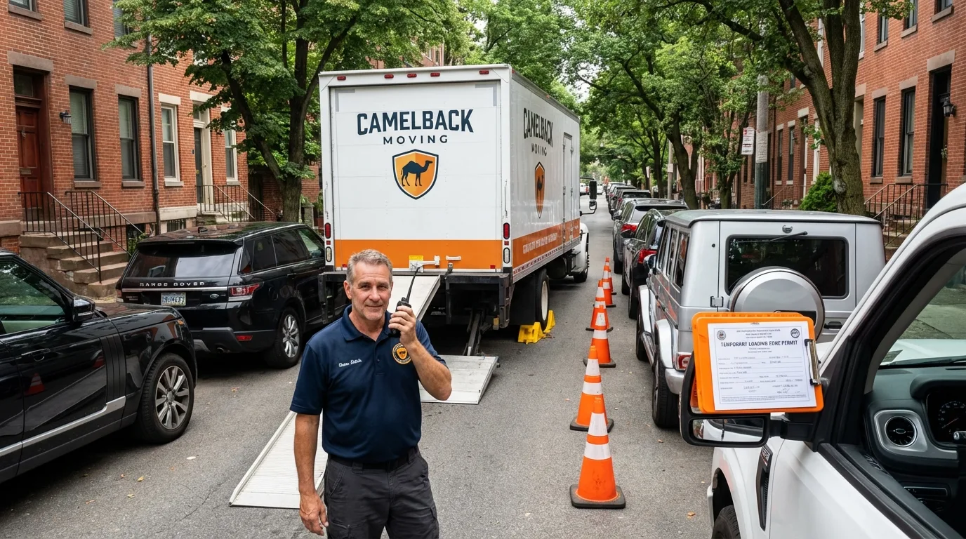 City street loading permit setup in East Quogue, NY